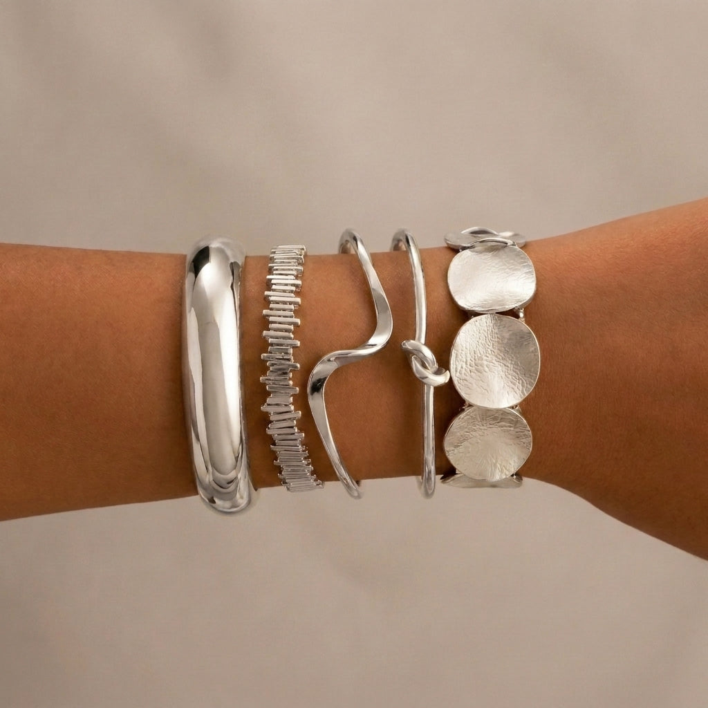14k 5-elementowy zestaw bransoletek boho z geometrycznymi wzorami
