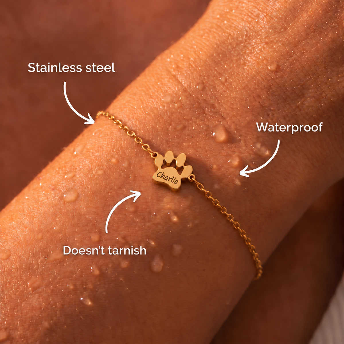 Custom Paw Name Bracelet