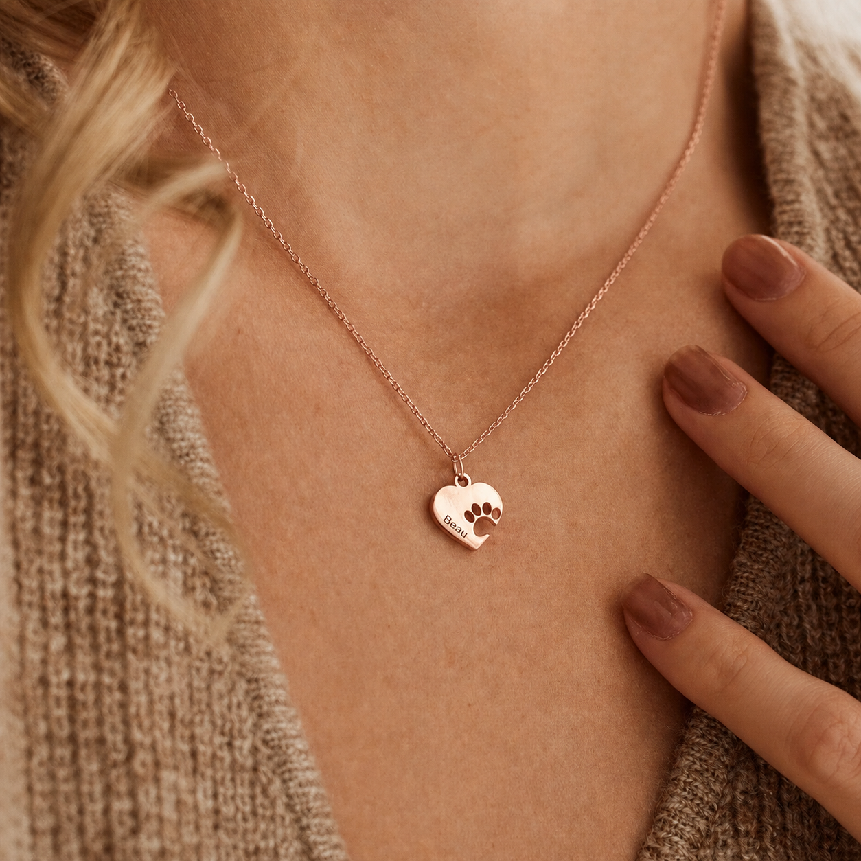 Personalized Paw Print & Name Necklace