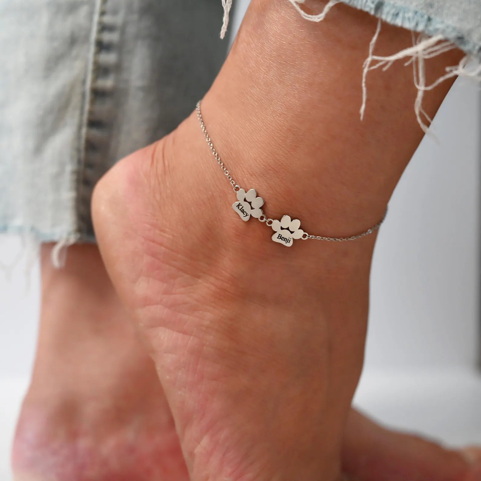 Custom Paw Name Anklet