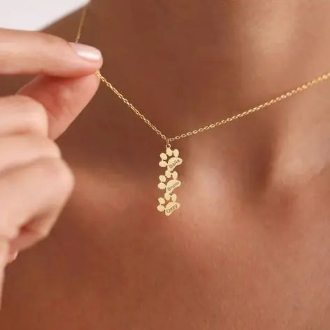 Custom Paw Name Necklace