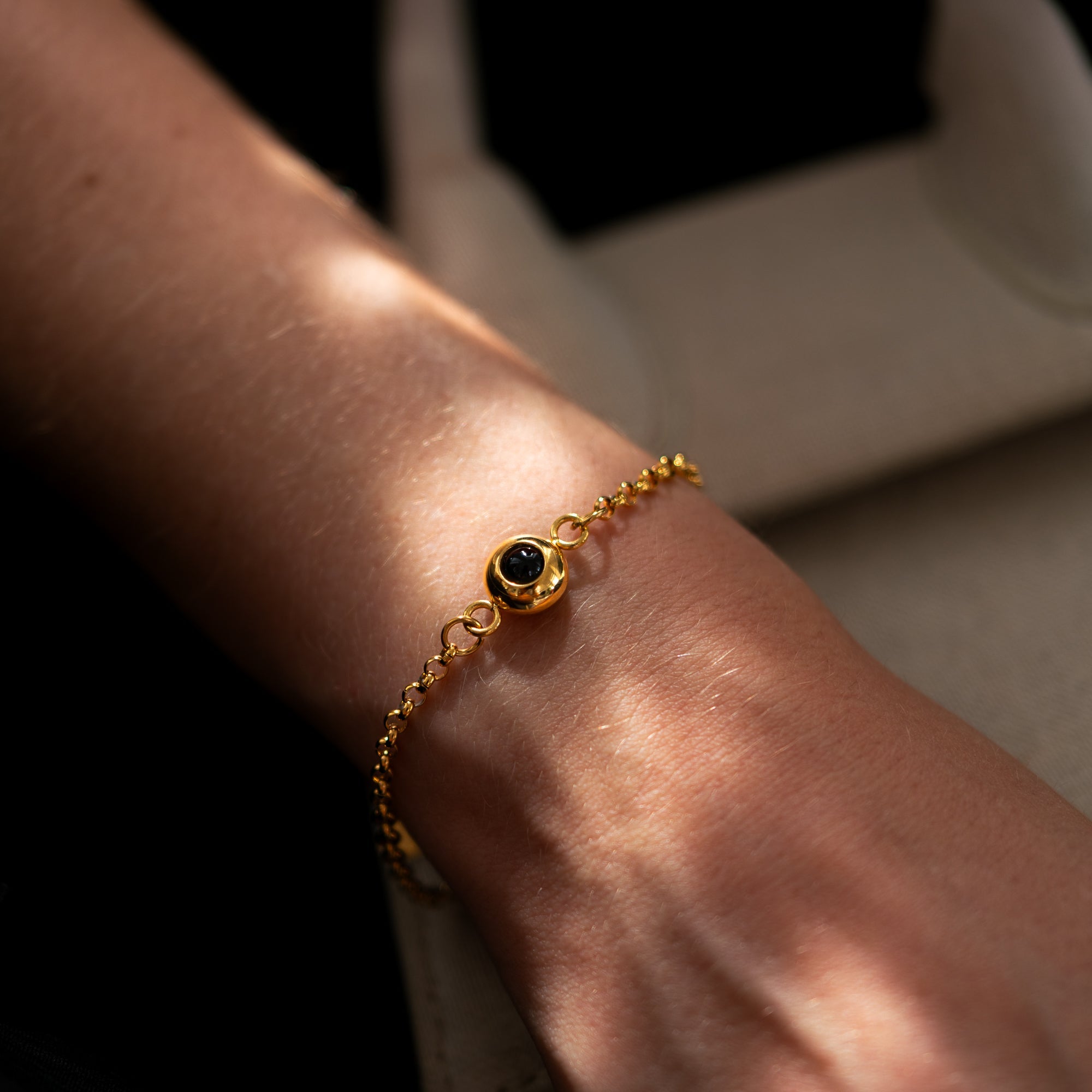 Photo Bracelet with Your Own Photo - Rolo Chain