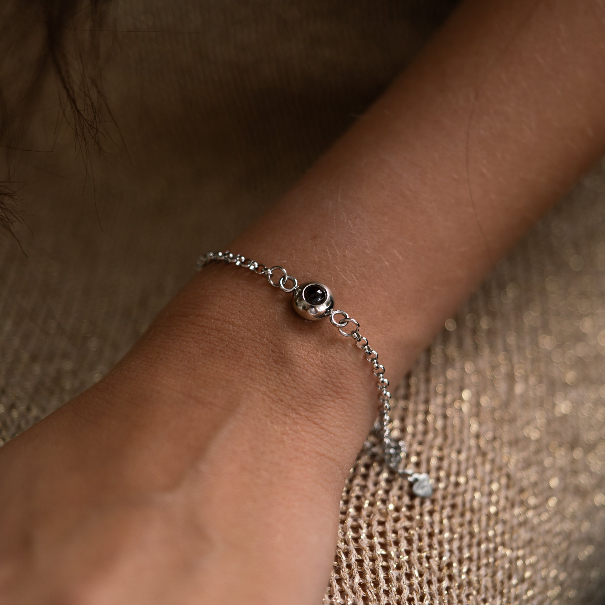 Photo Bracelet with Your Own Photo - Rolo Chain