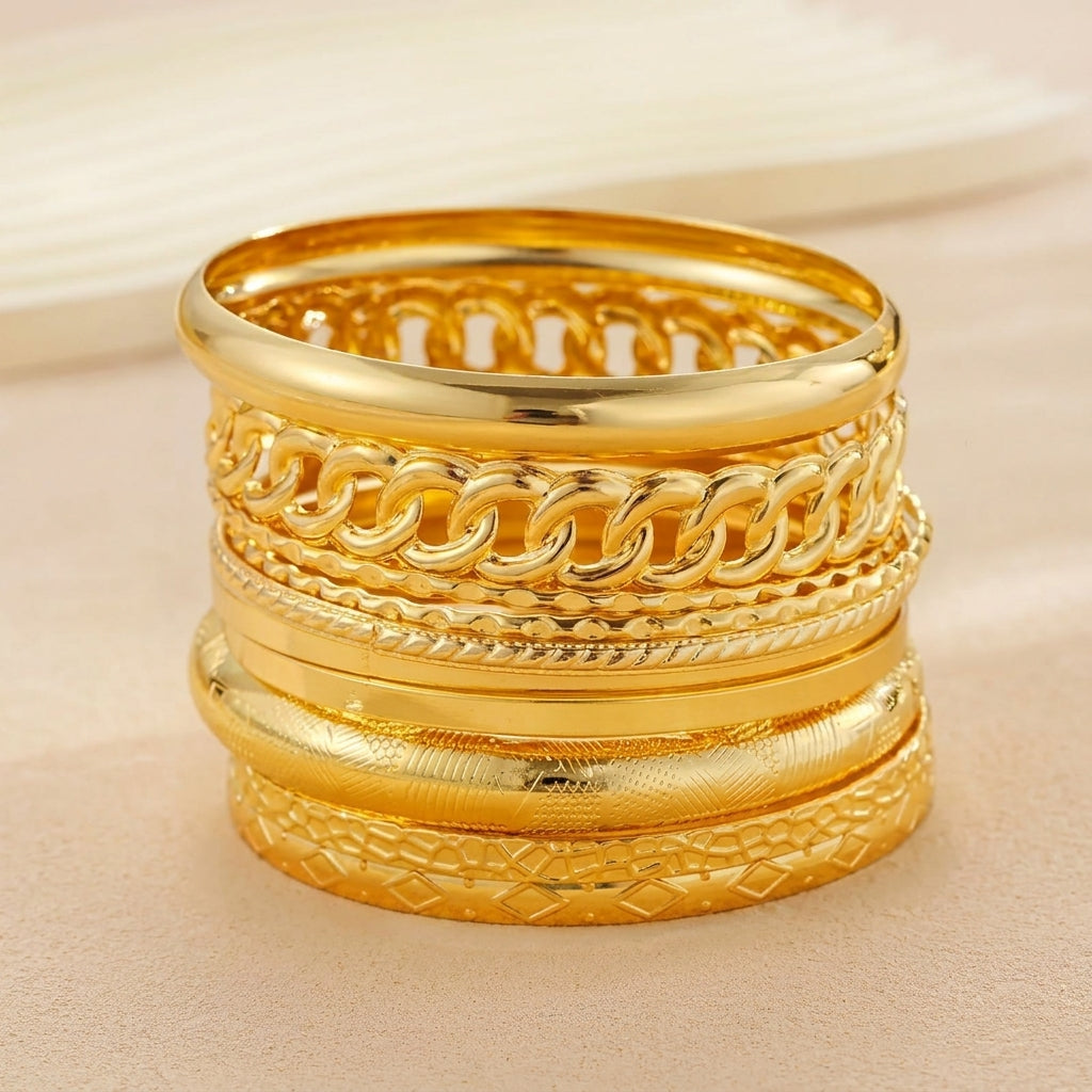 Lot de 10 bracelets épais assortis, 14k