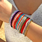 Ensemble de 16 bracelets décontractés bohèmes multicolores