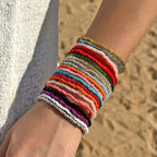 Ensemble de 16 bracelets décontractés bohèmes multicolores
