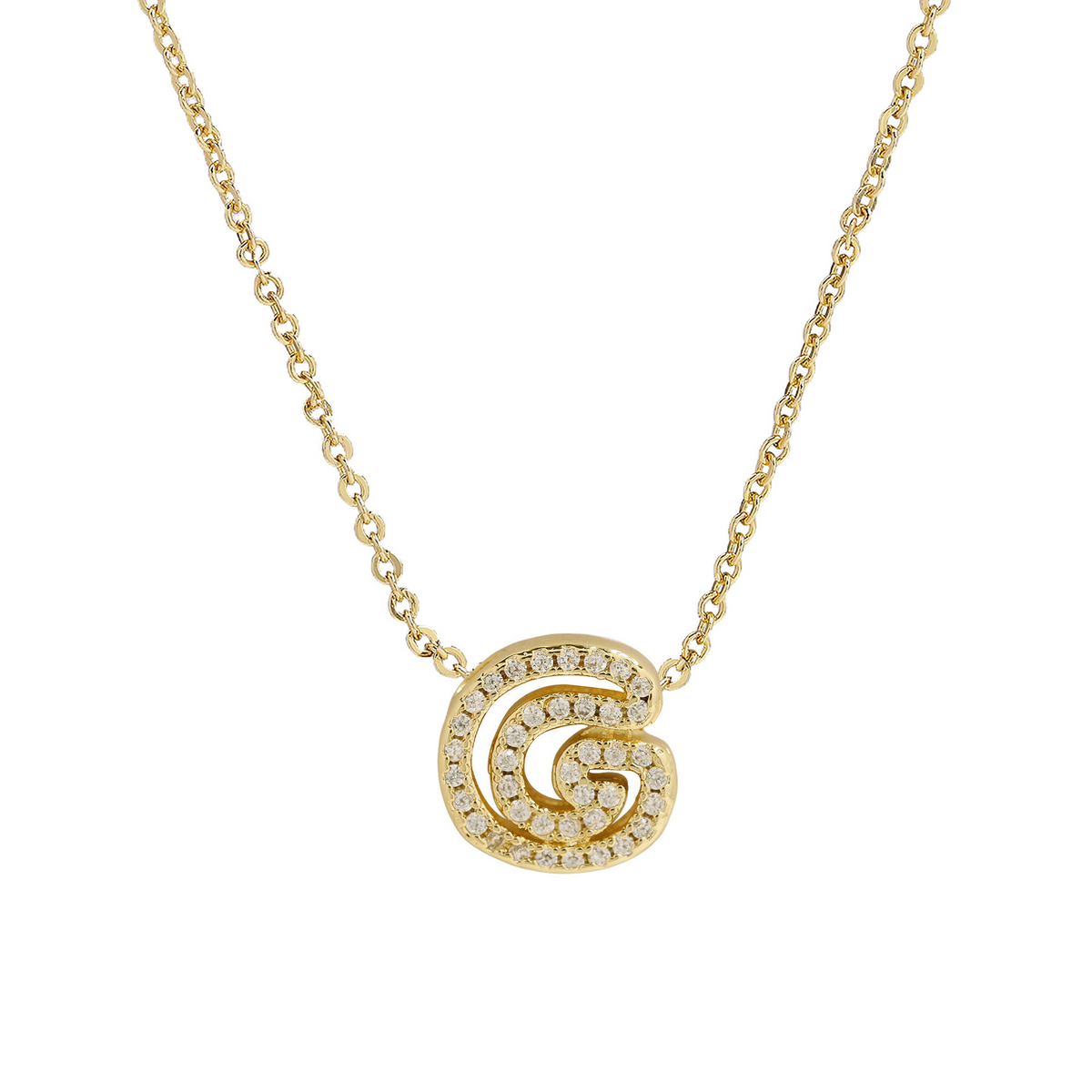 Collana con iniziale e diamanti scintillanti