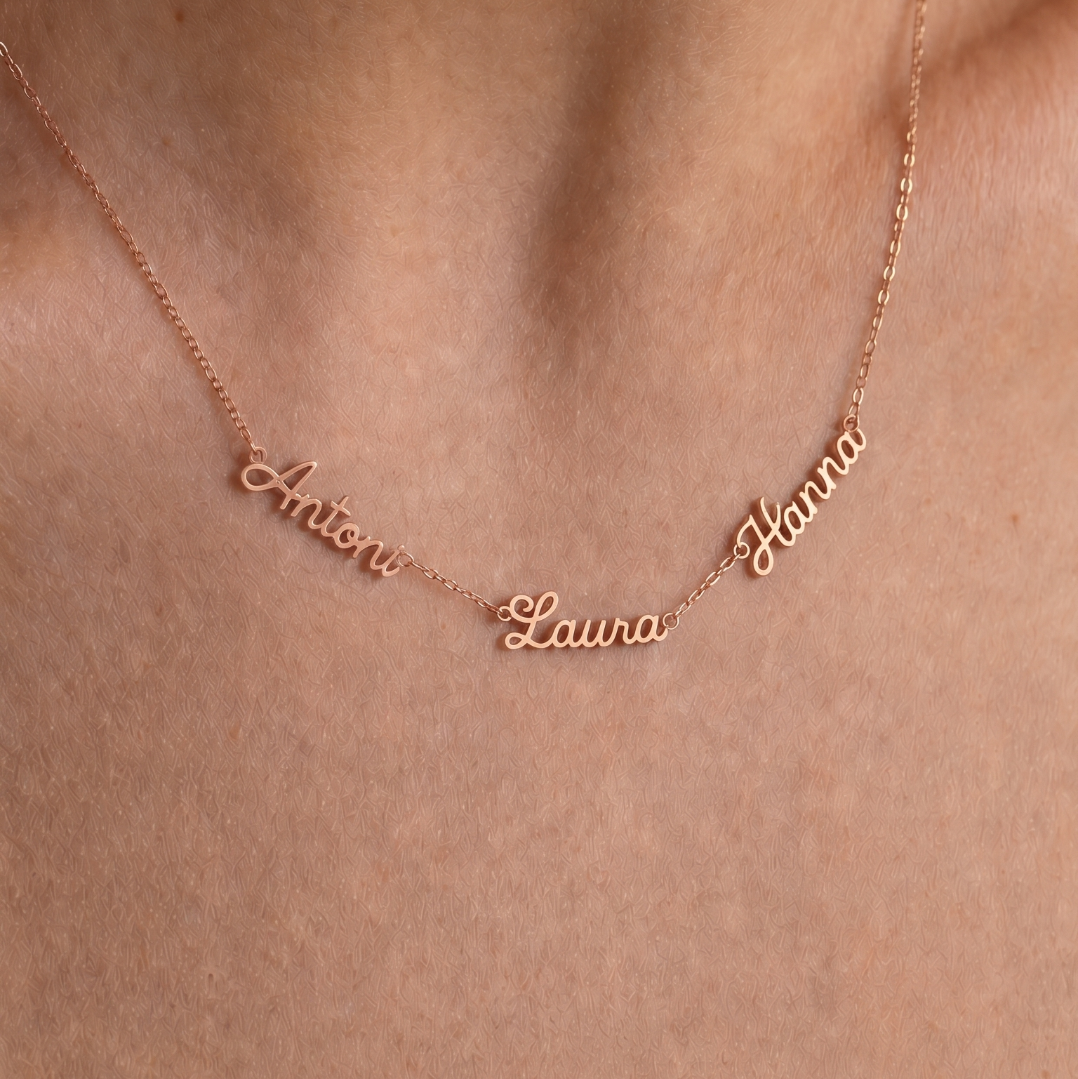 Dainty Tiny Multiple Name Necklace