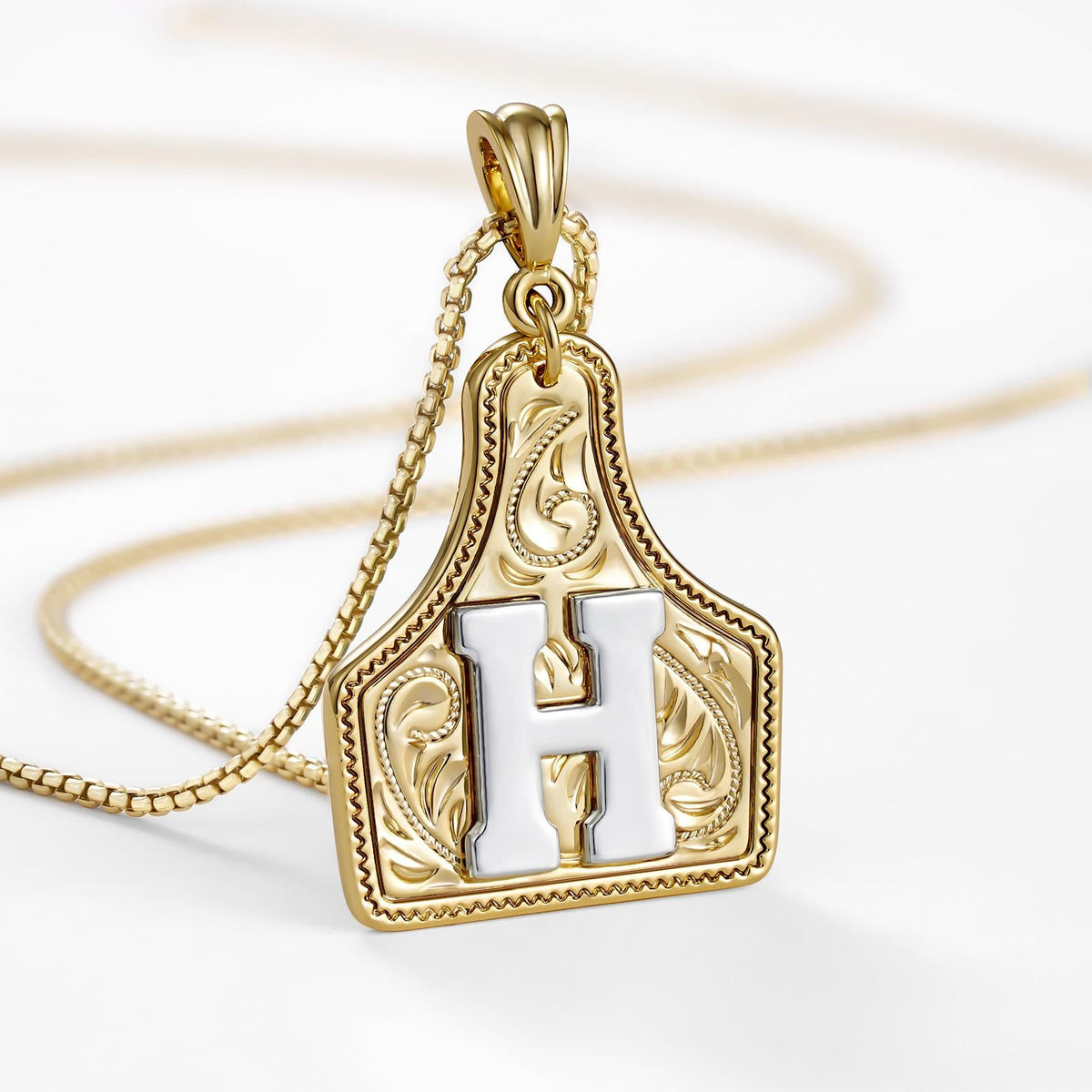 14k Elegant Cowgirl Initial Necklace