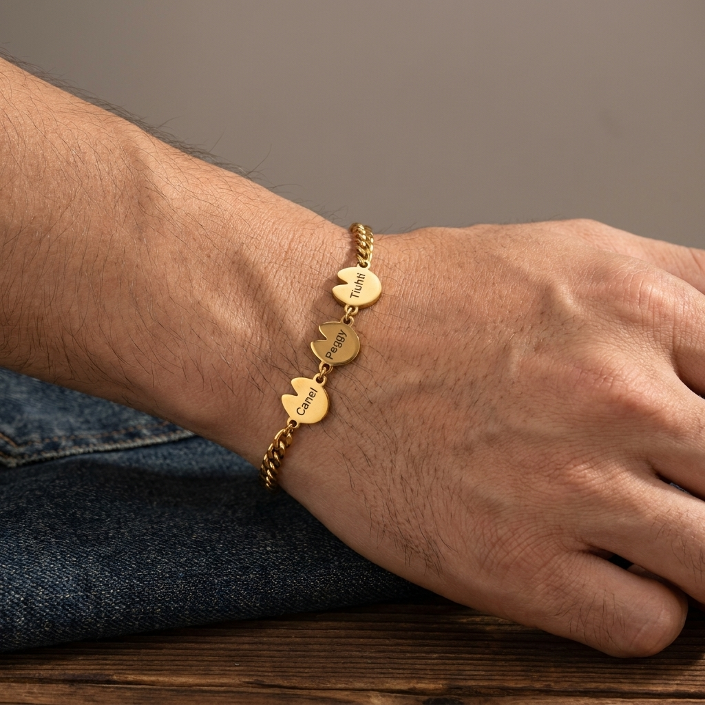 Custom Horse Hoof Engraved Name Bracelet (unisex)