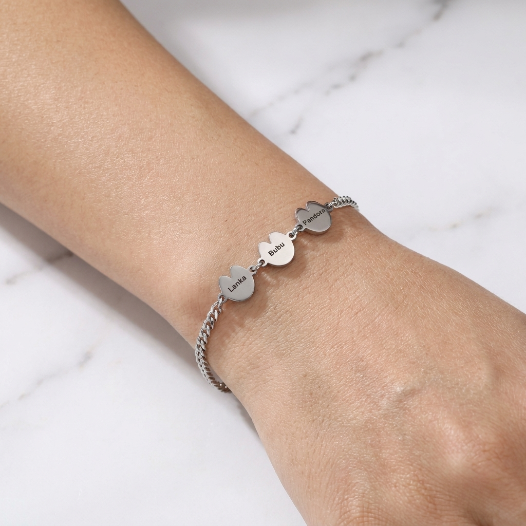 Custom Horse Hoof Engraved Name Bracelet (unisex)