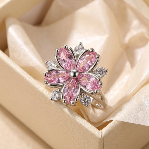 Bague florale remarquable motif fleurs de cerisier