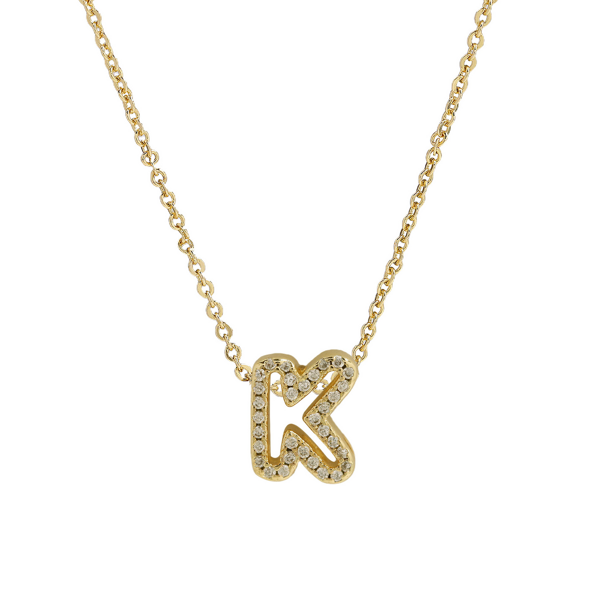 Collana con iniziale e diamanti scintillanti