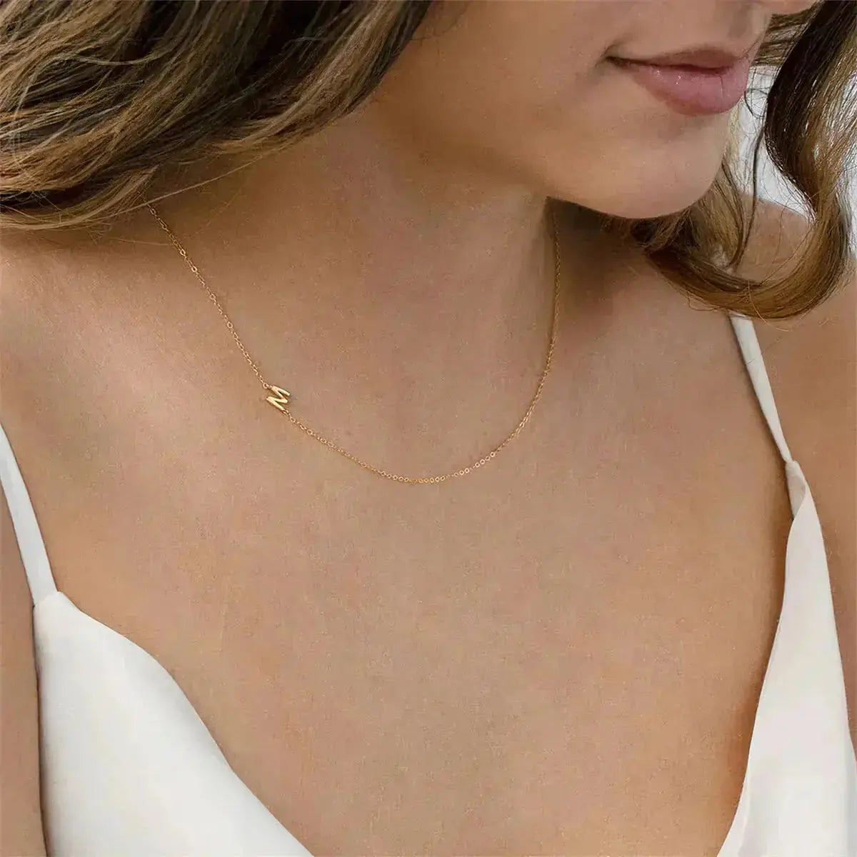Personalized Necklace with Side Initials
