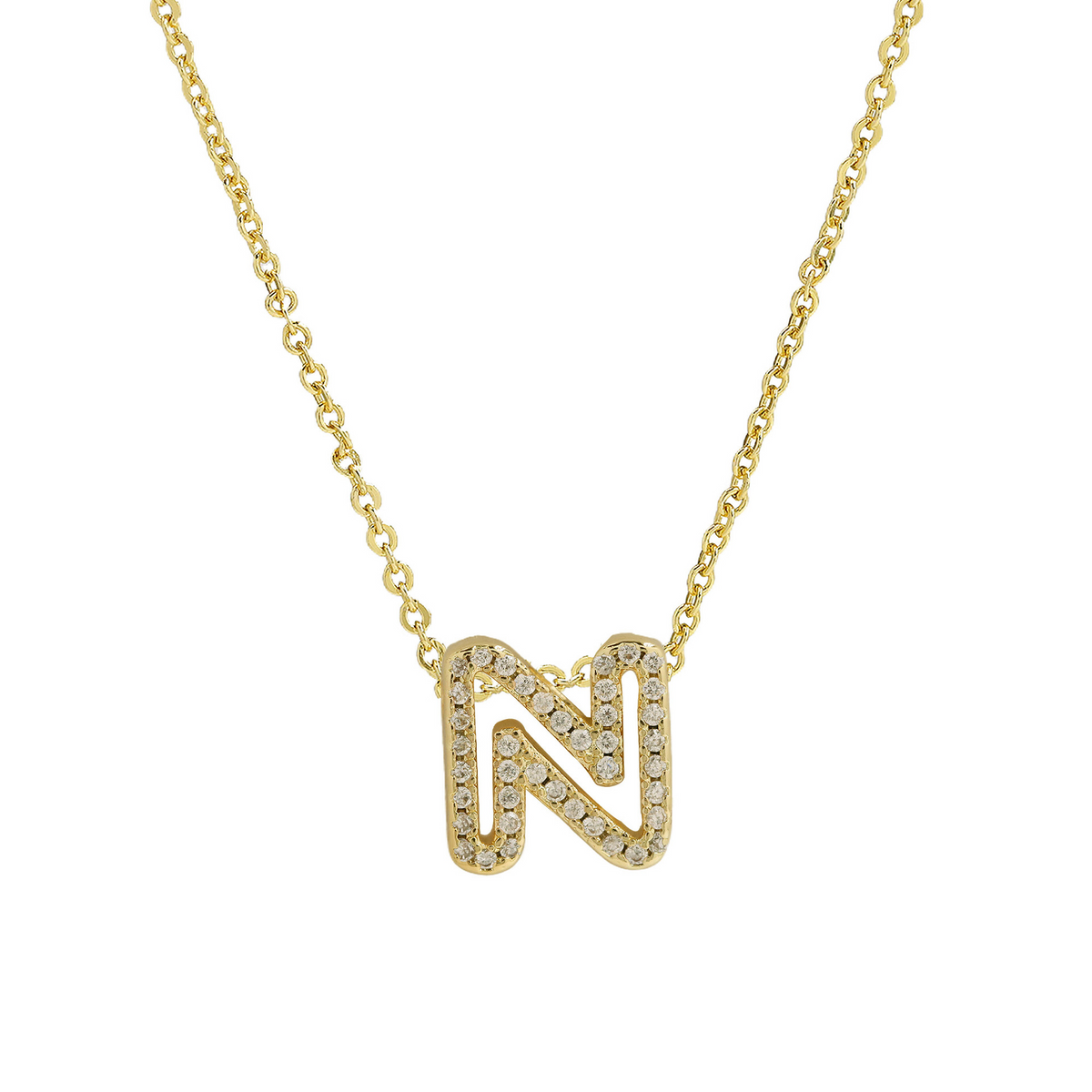 Collana con iniziale e diamanti scintillanti