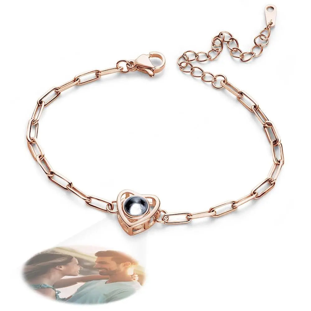 Personalized Photo Paperclip Chain Bracelet