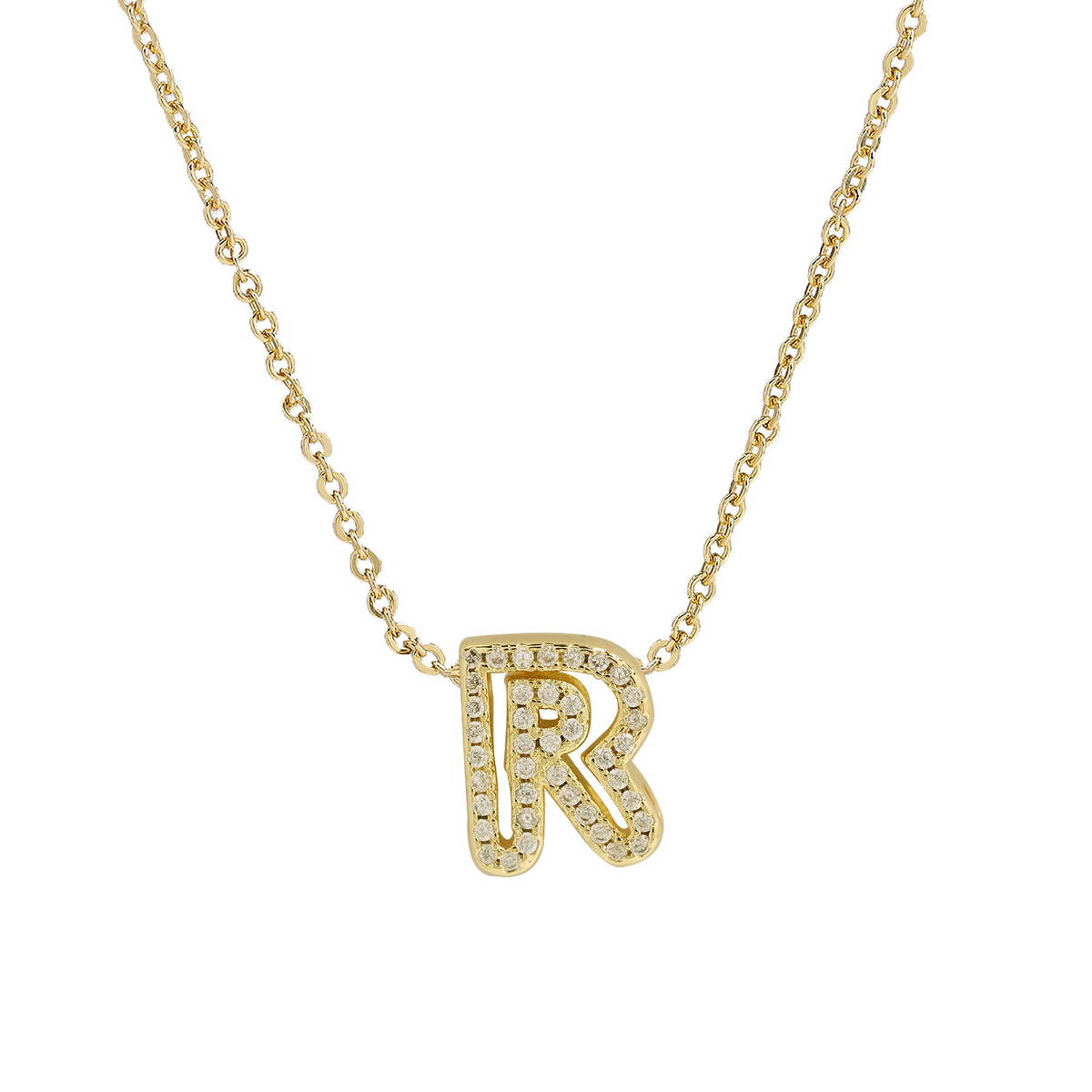 Collana con iniziale e diamanti scintillanti