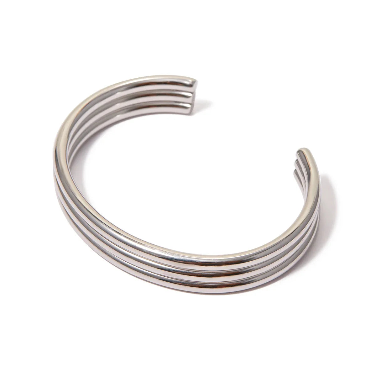18k potrójna żebrowana bransoletka typu bangle