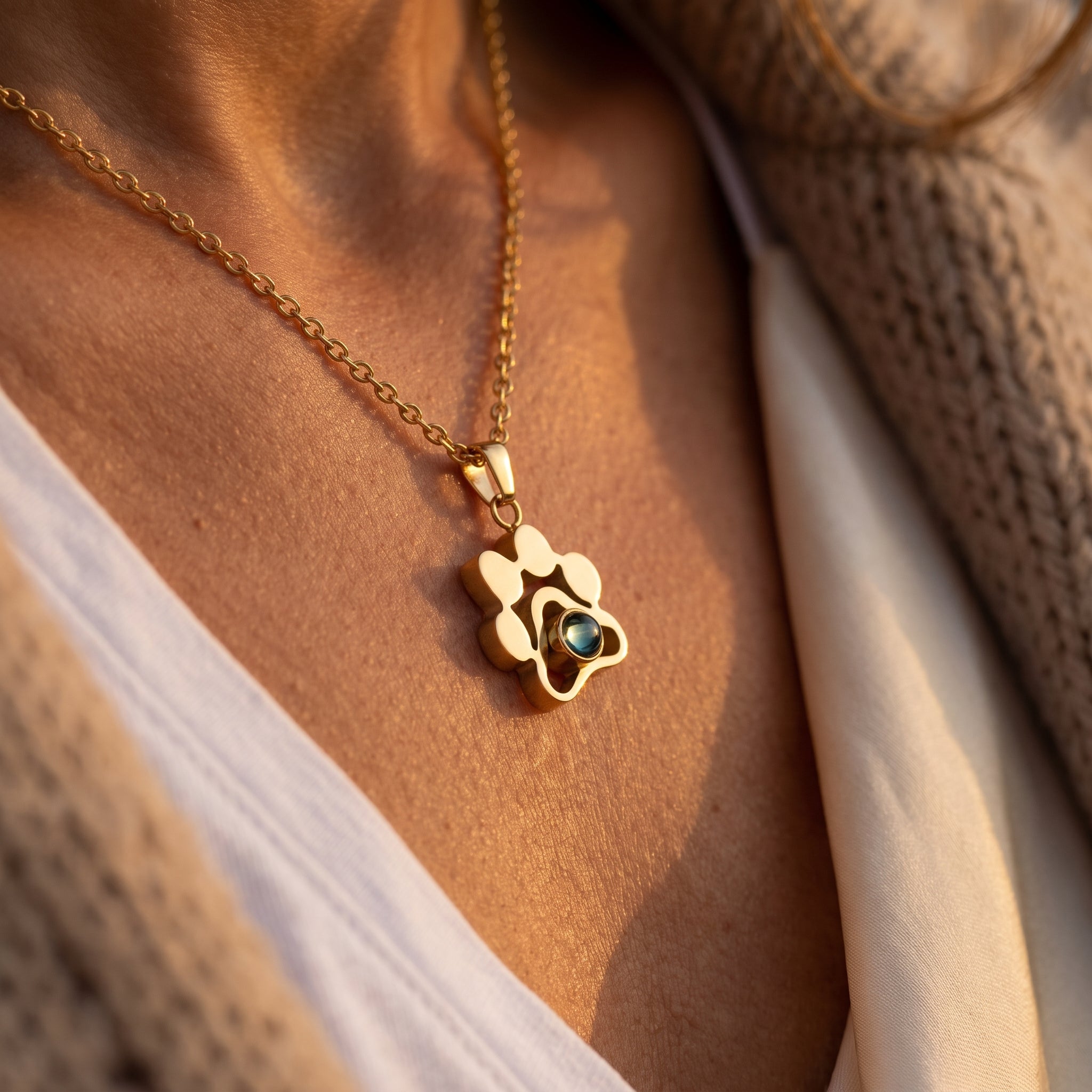 Personalized Paw Necklace with Photo