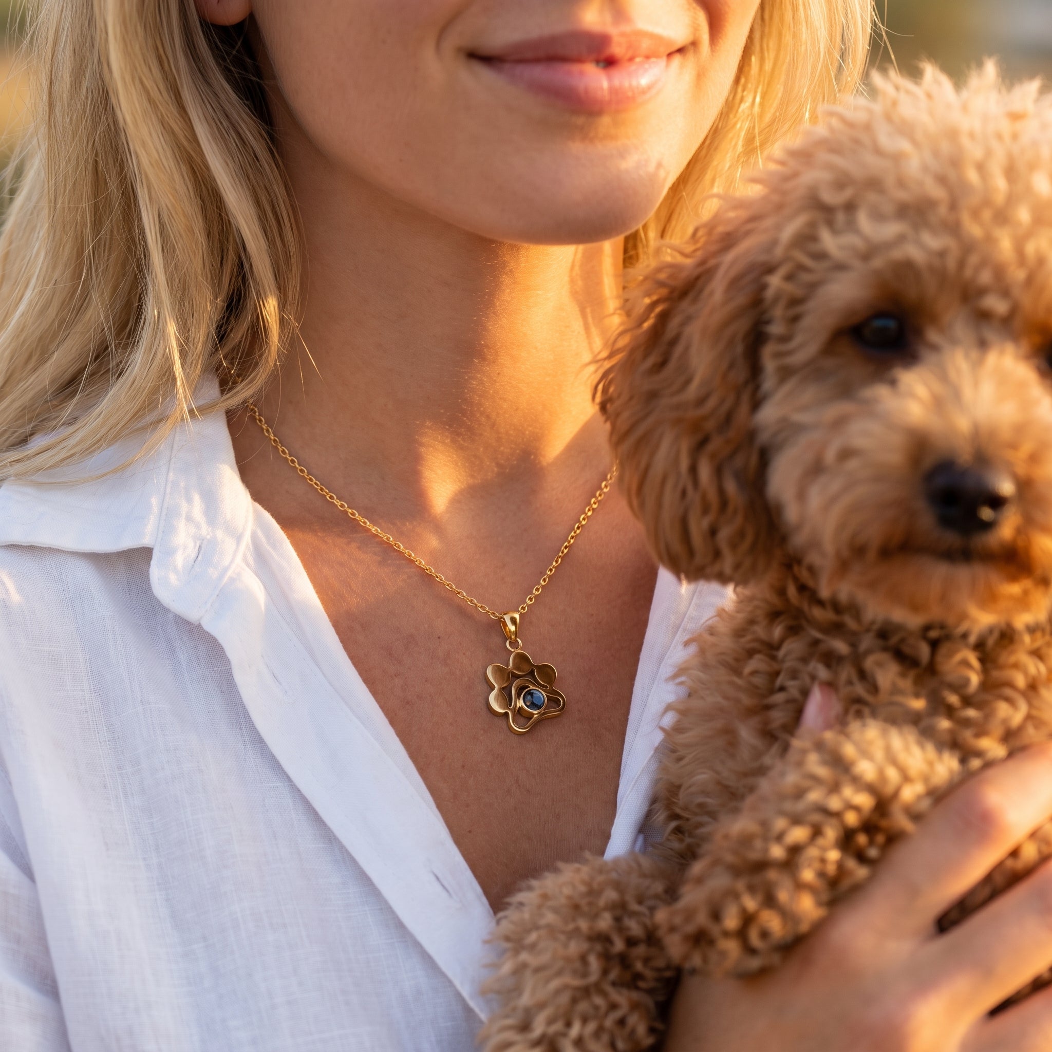 Personalized Paw Necklace with Photo