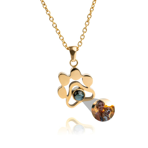 Personalized Paw Necklace with Photo