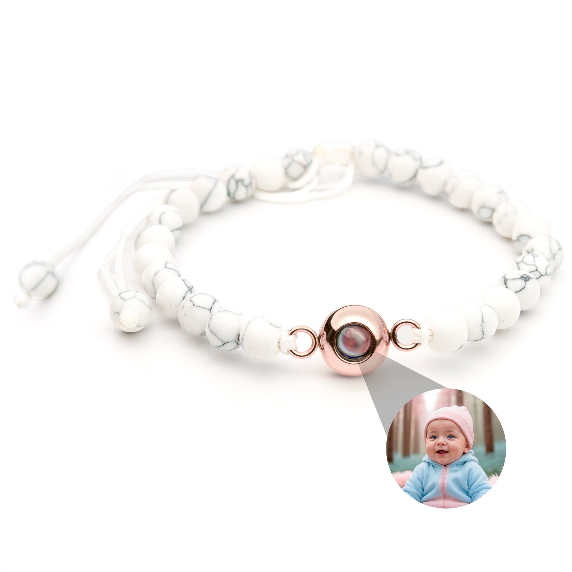 Photo Bracelet with Your Own Photo - Bead Chain