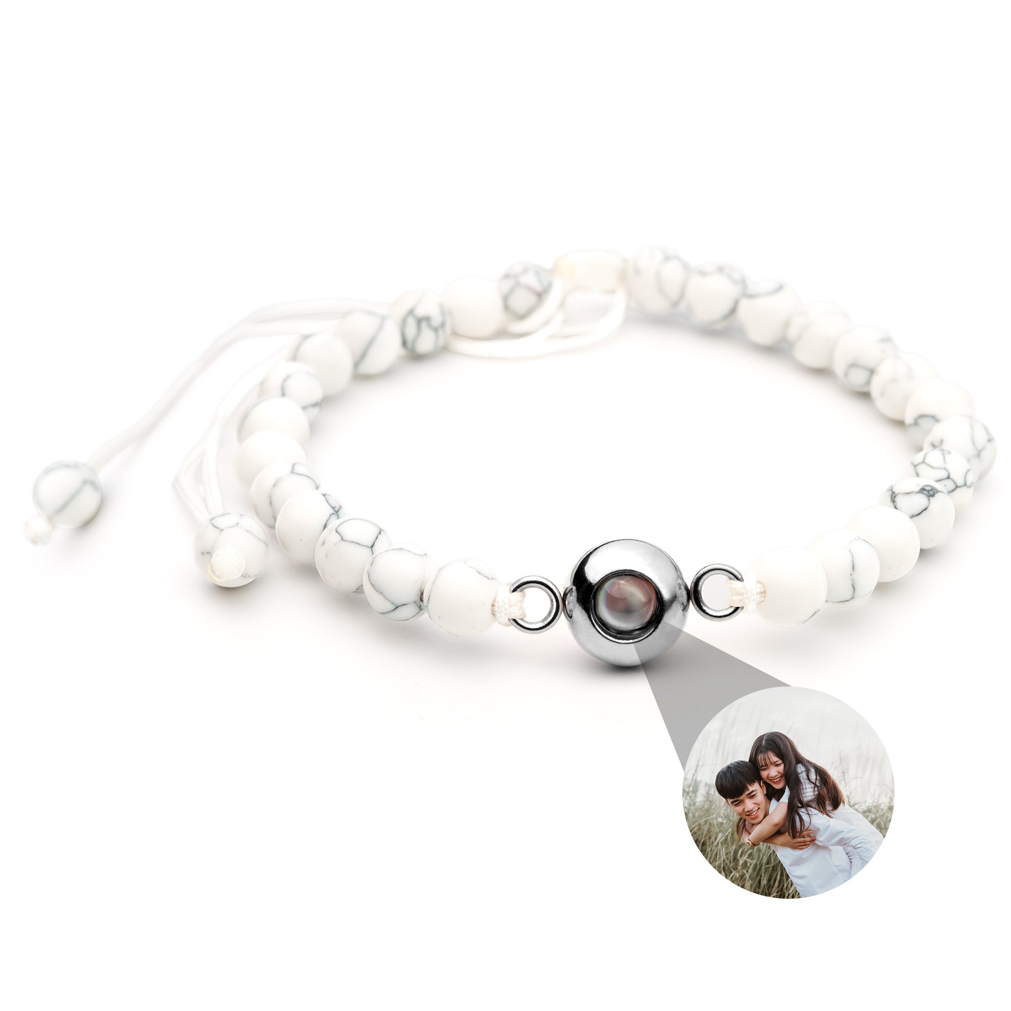 Photo Bracelet with Your Own Photo - Bead Chain