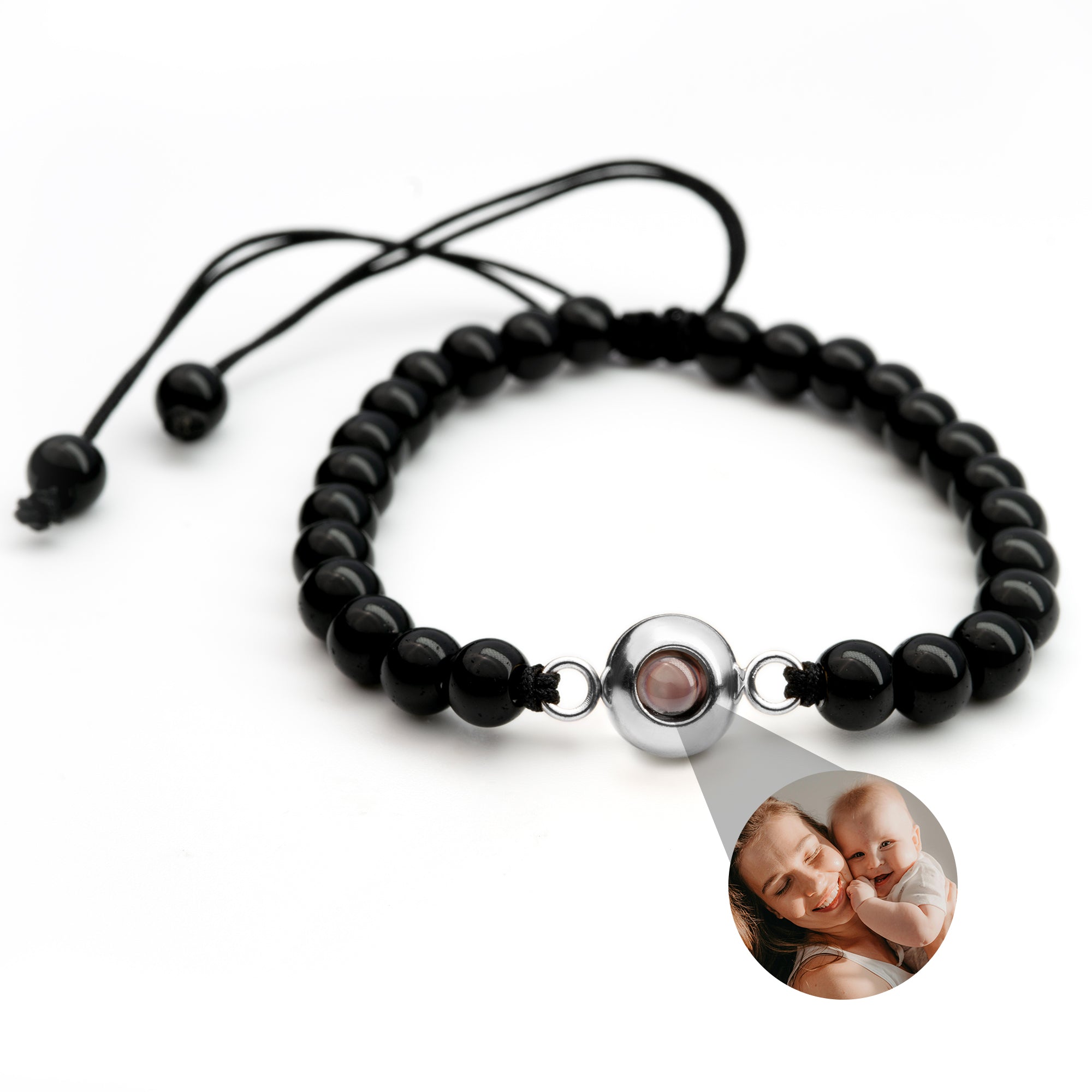 Photo Bracelet with Your Own Photo - Bead Chain