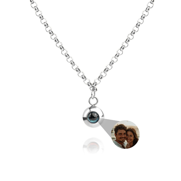 Photo Necklace with Your Own Photo - Rolo Chain