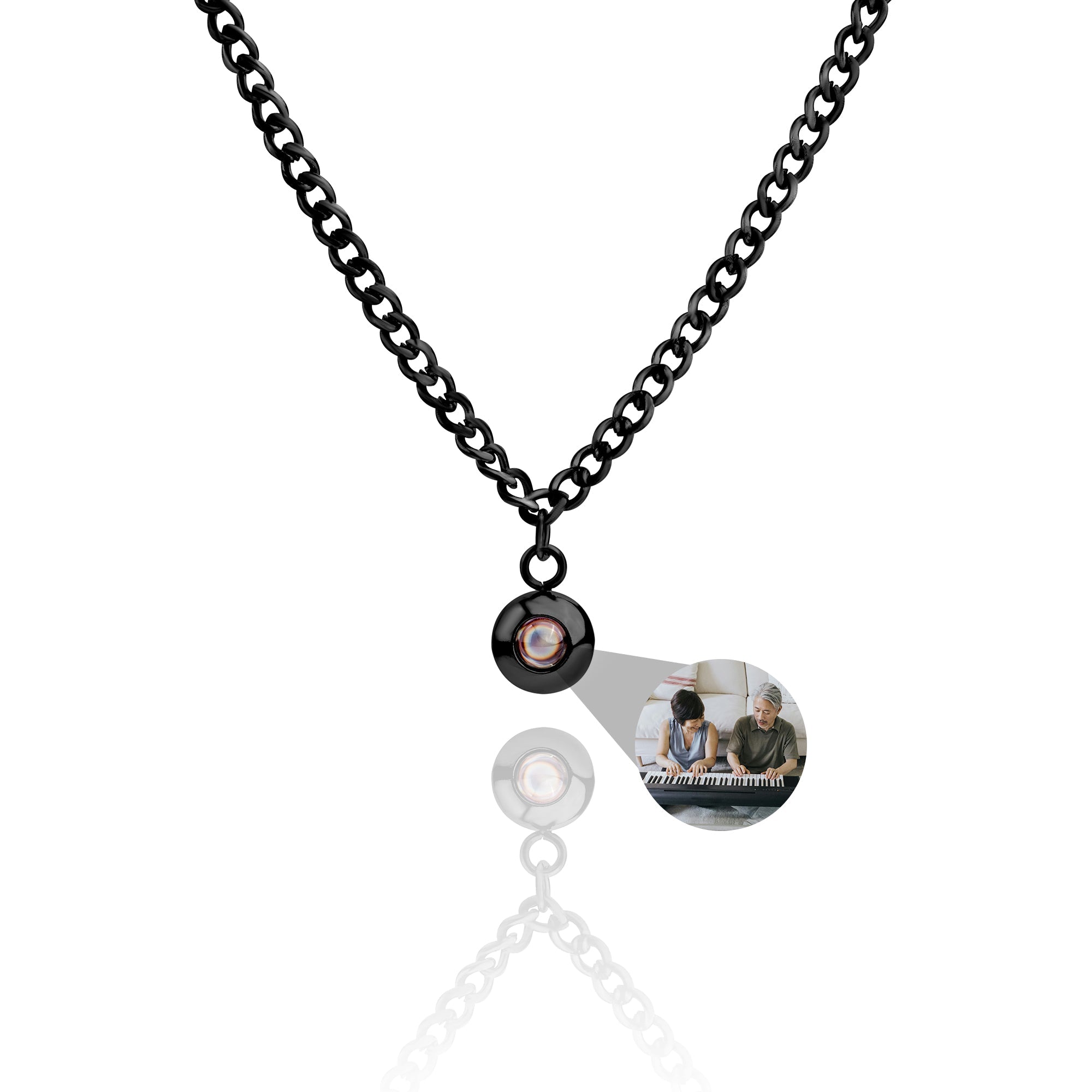Photo Necklace with Your Own Photo - Cuban Chain