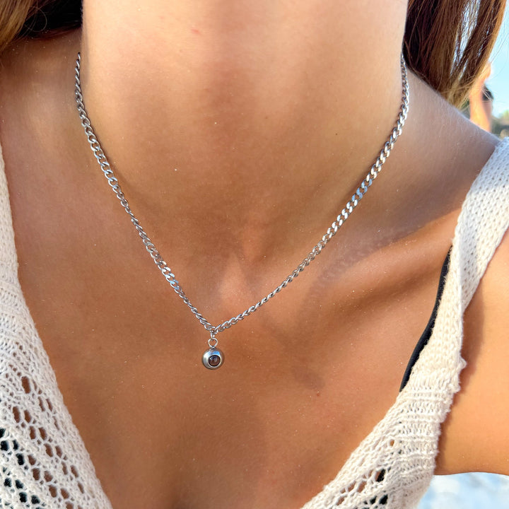 Photo Necklace with Your Own Photo - Cuban Chain