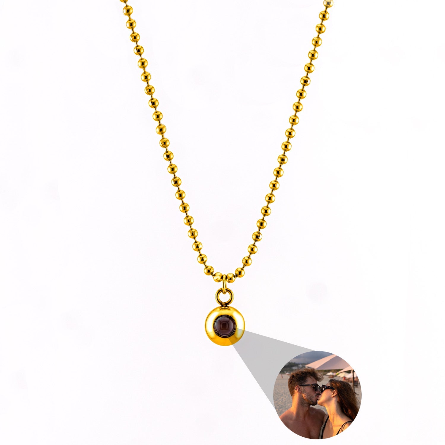 Photo Necklace with Your Own Photo - Ball Chain