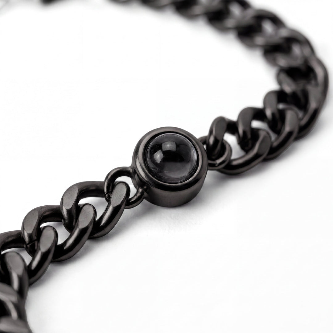 Photo Bracelet with Your Own Photo - Cuban Chain