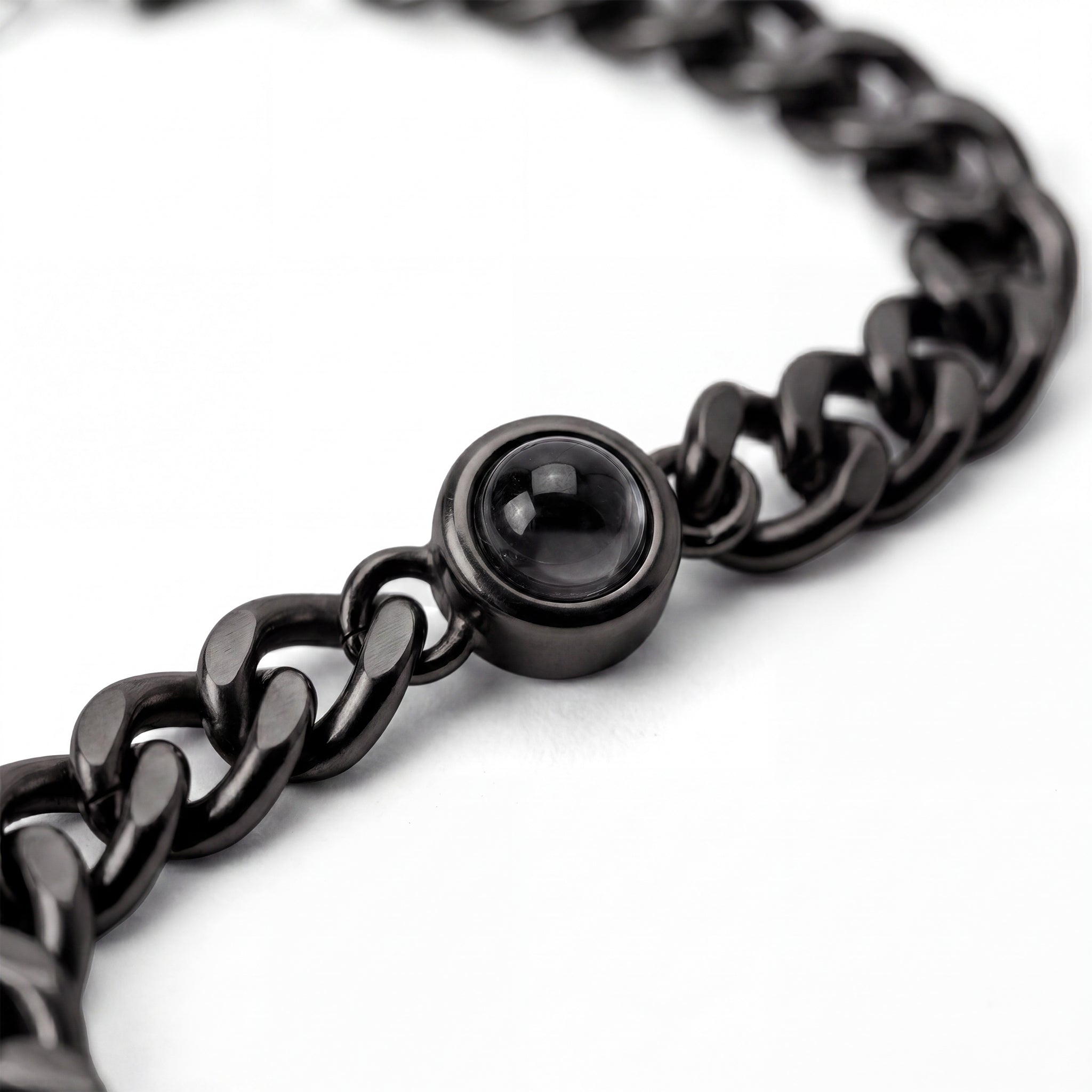 Photo Bracelet with Your Own Photo - Cuban Chain