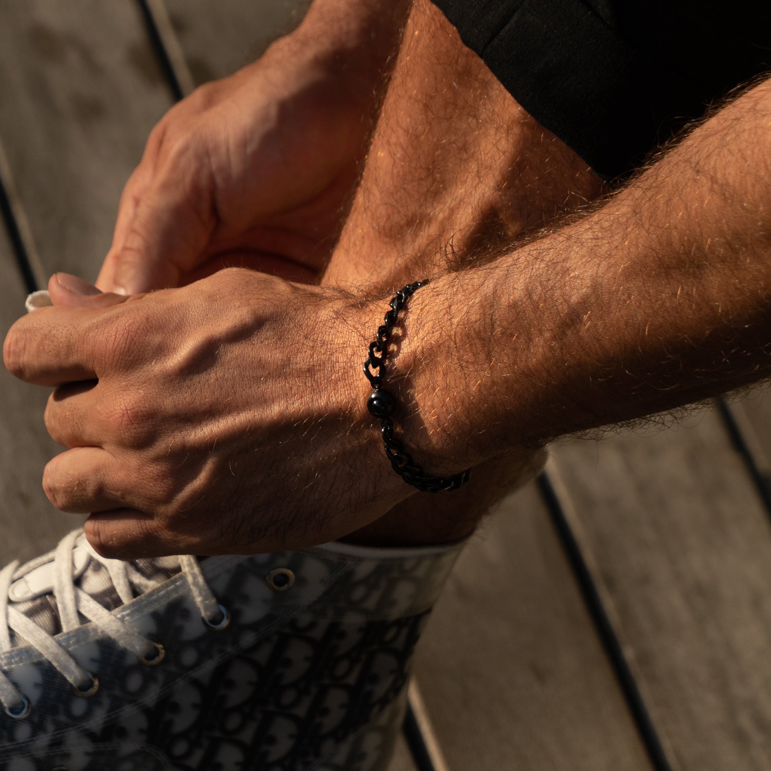 Photo Bracelet with Your Own Photo - Cuban Chain