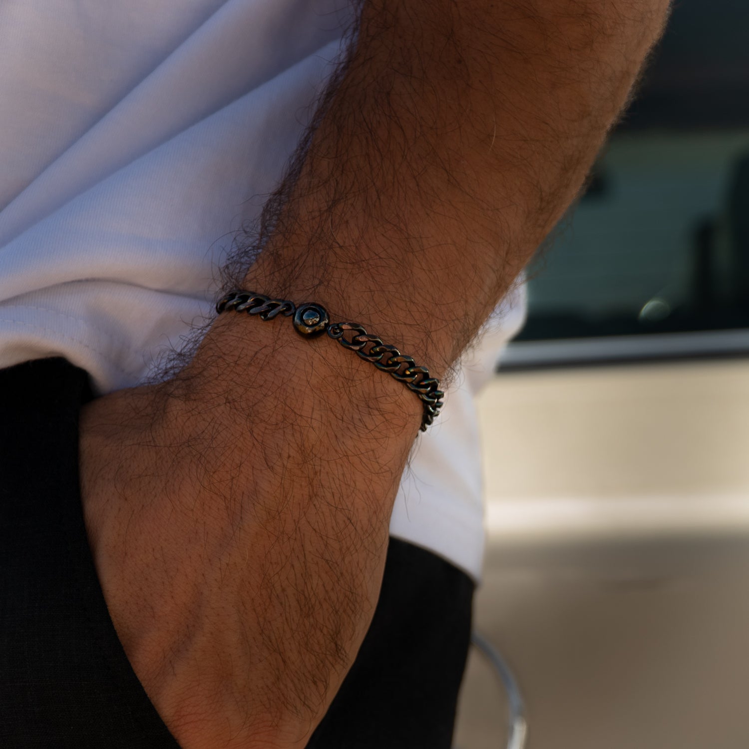 Photo Bracelet with Your Own Photo - Cuban Chain