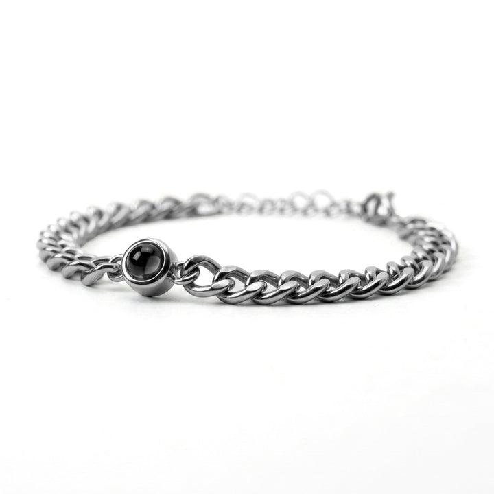 Photo Bracelet with Your Own Photo - Cuban Chain