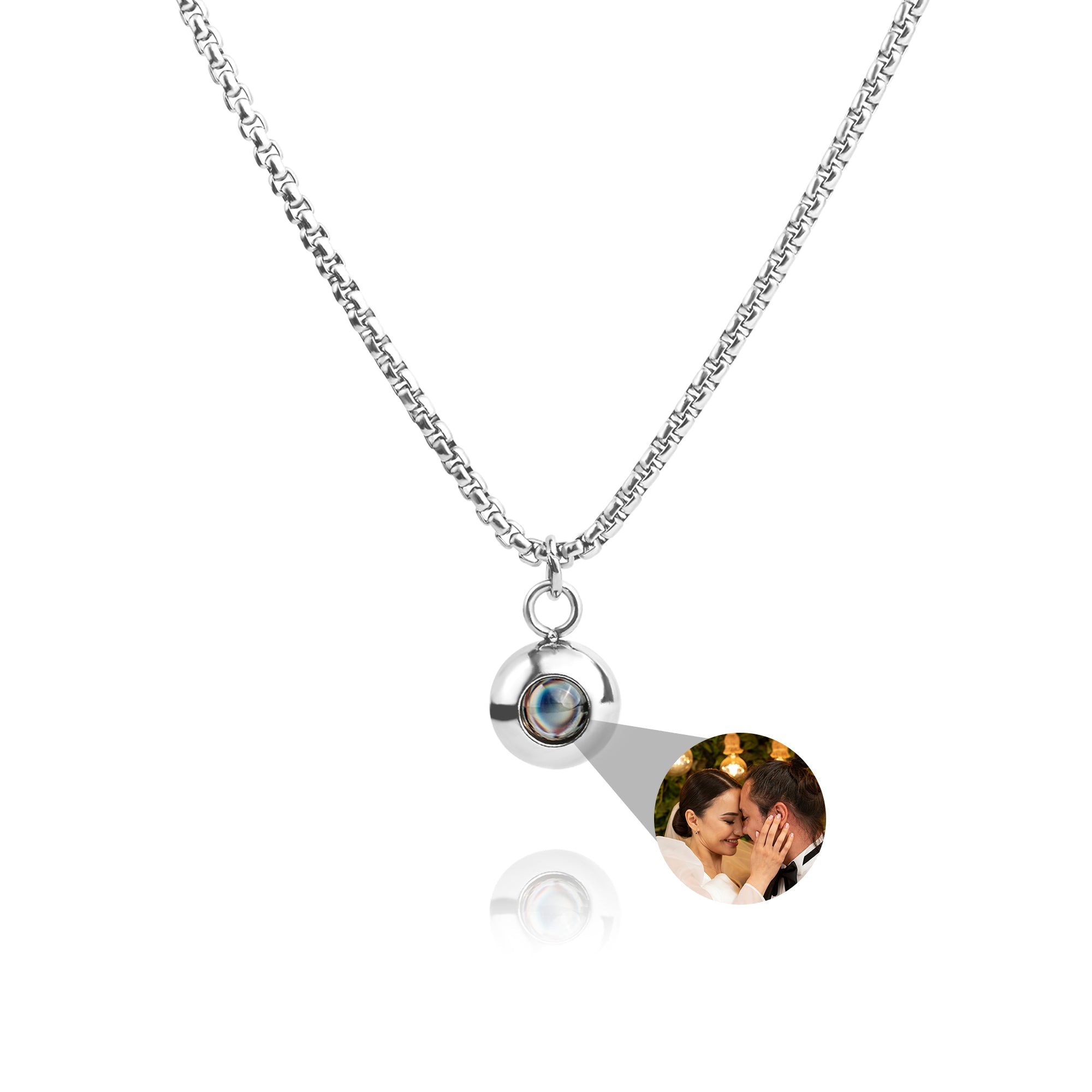 Photo Necklace with Your Own Photo - Snakechain