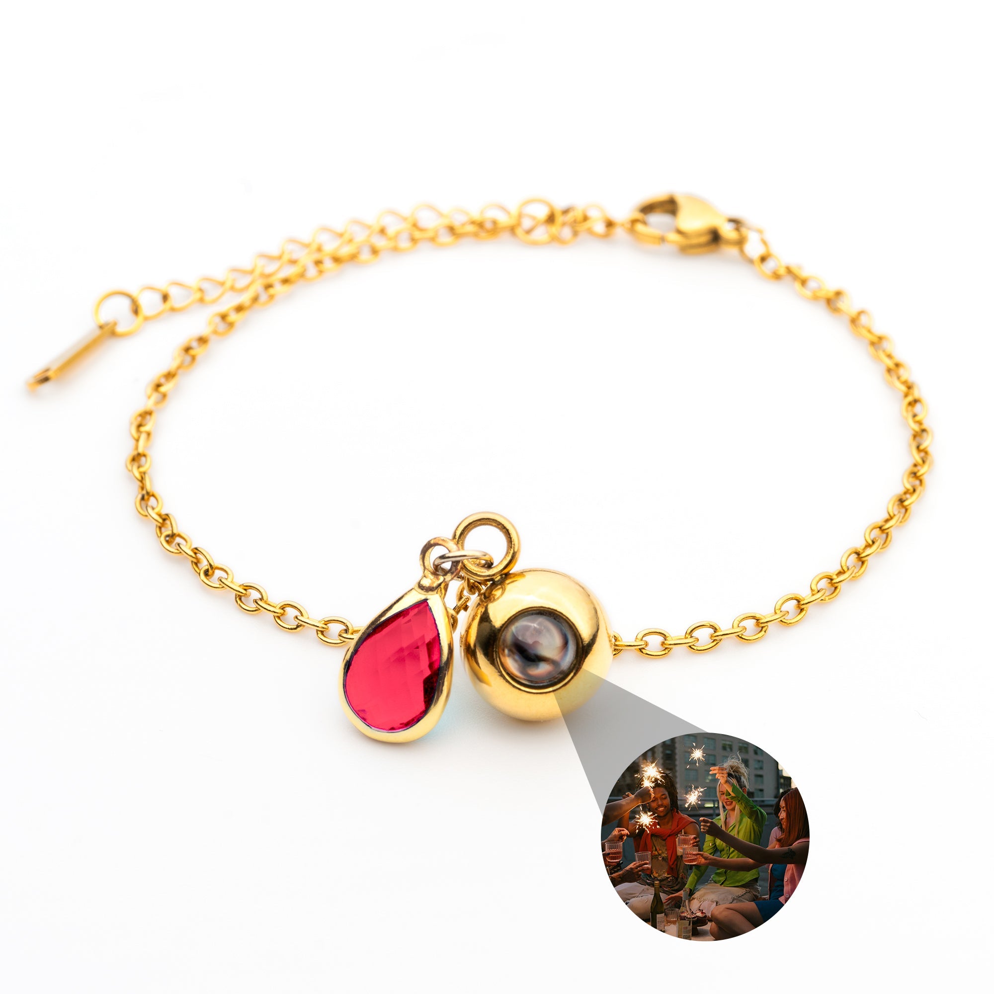 Photo bracelet with your own photo - Birthstone