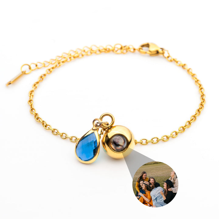 Photo bracelet with your own photo - Birthstone