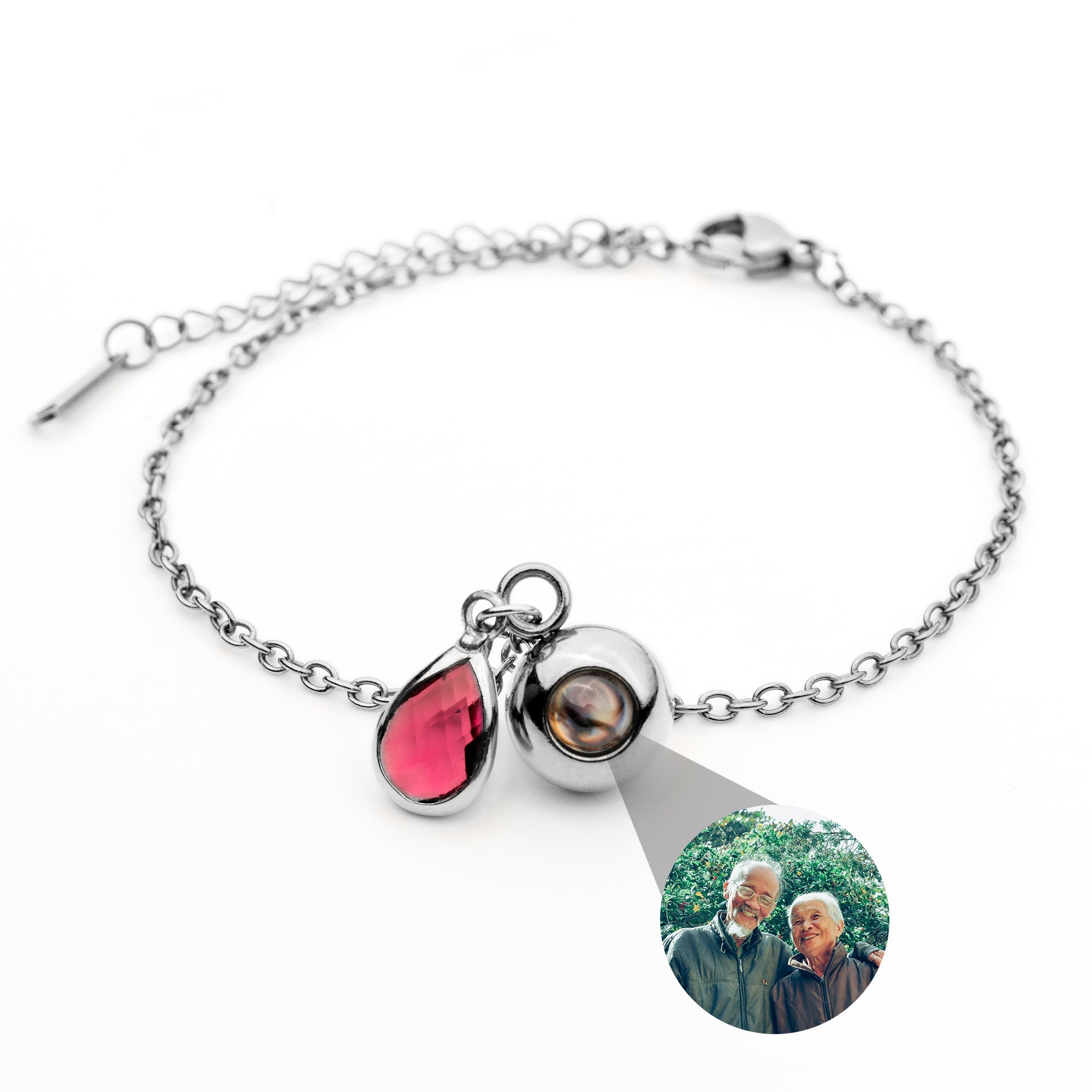 Photo bracelet with your own photo - Birthstone