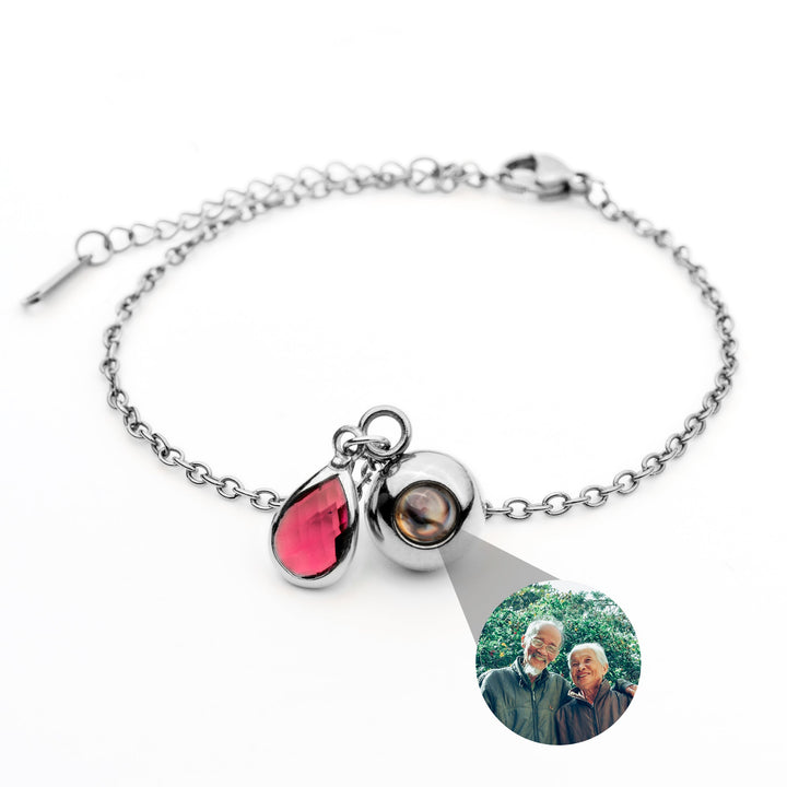 Photo bracelet with your own photo - Birthstone