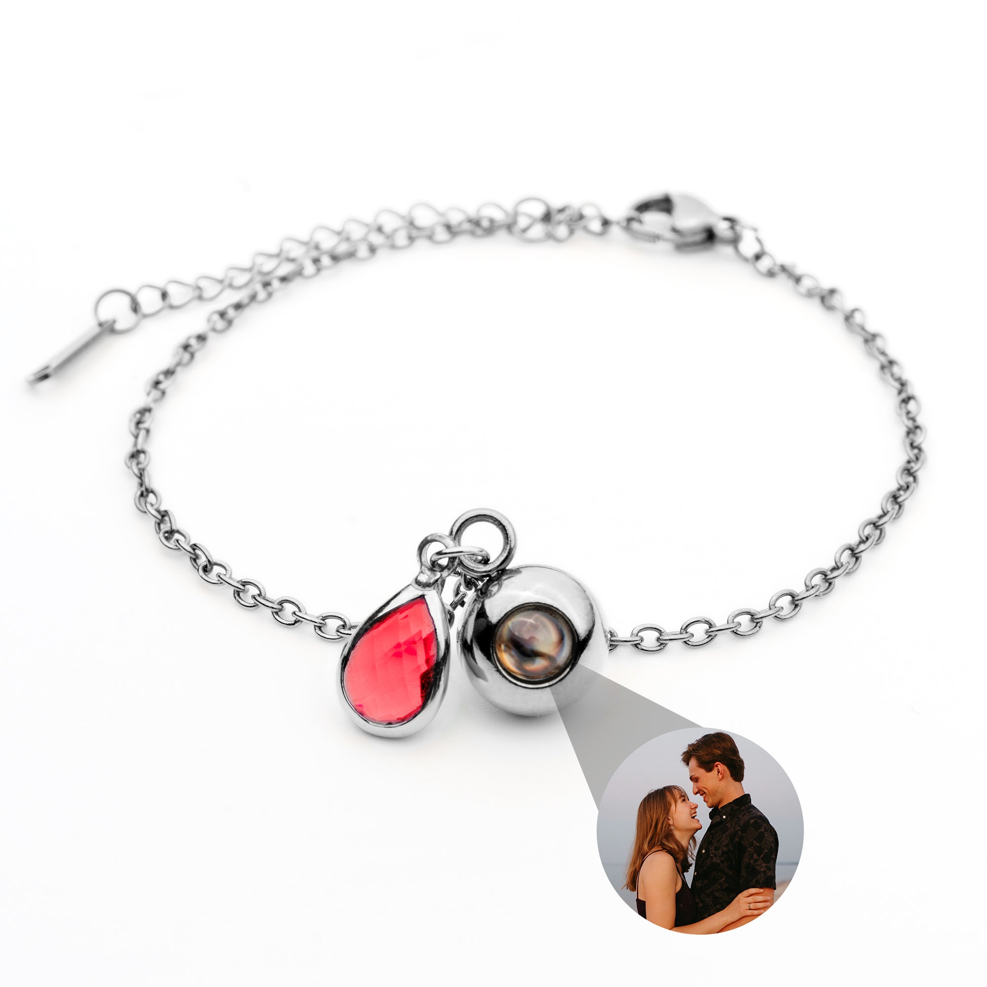 Photo bracelet with your own photo - Birthstone