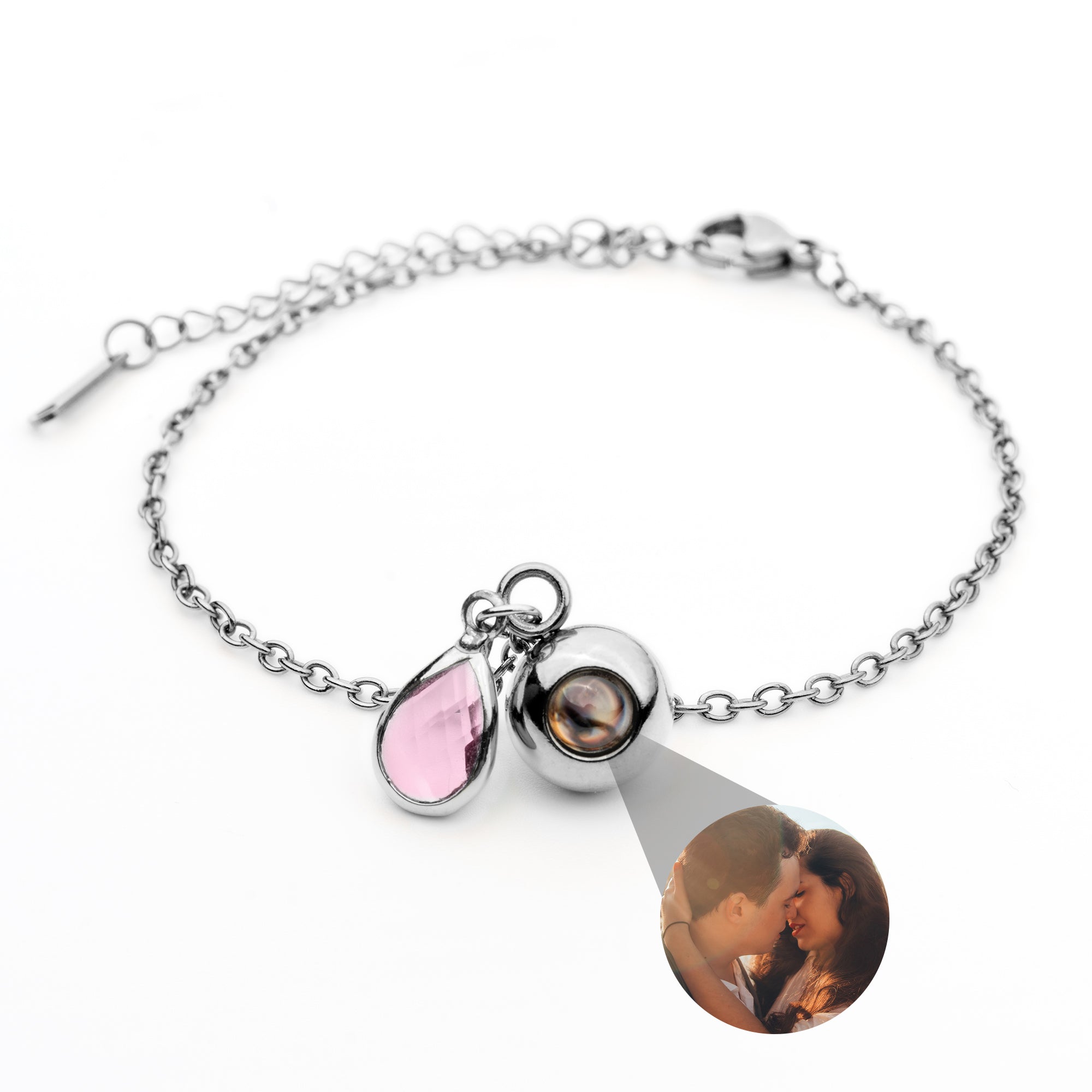 Photo bracelet with your own photo - Birthstone