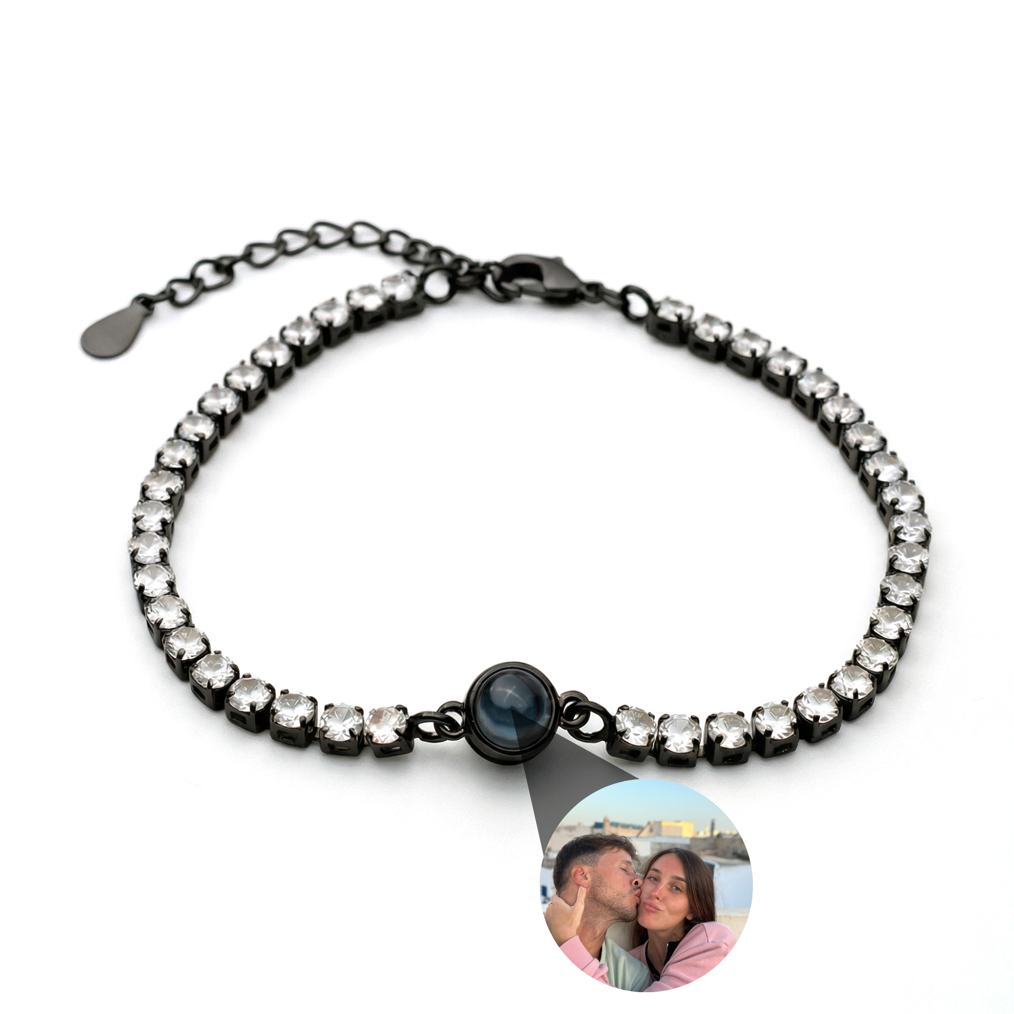 Photo Bracelet with Your Own Photo - Tennis Zirconia