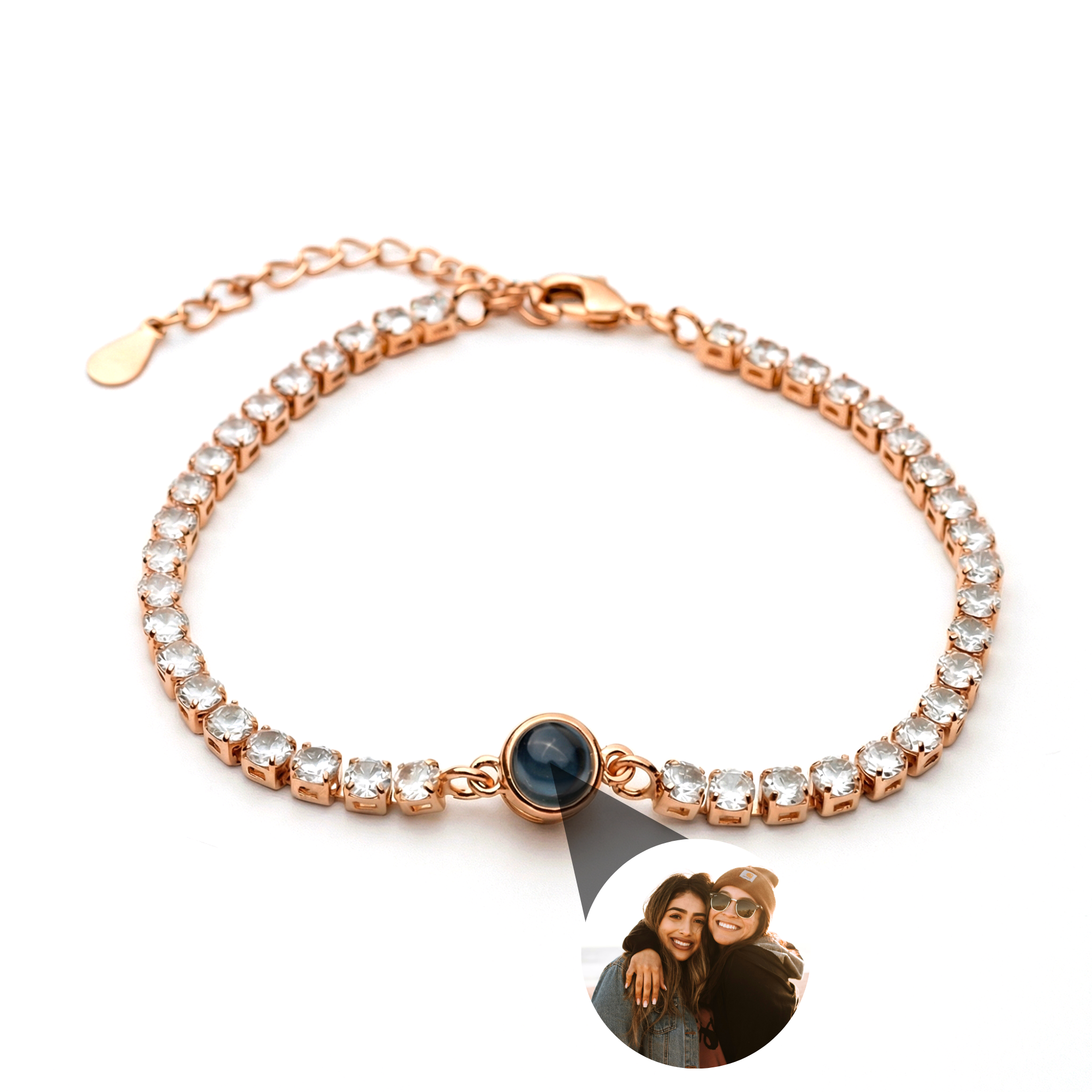 Photo Bracelet with Your Own Photo - Tennis Zirconia