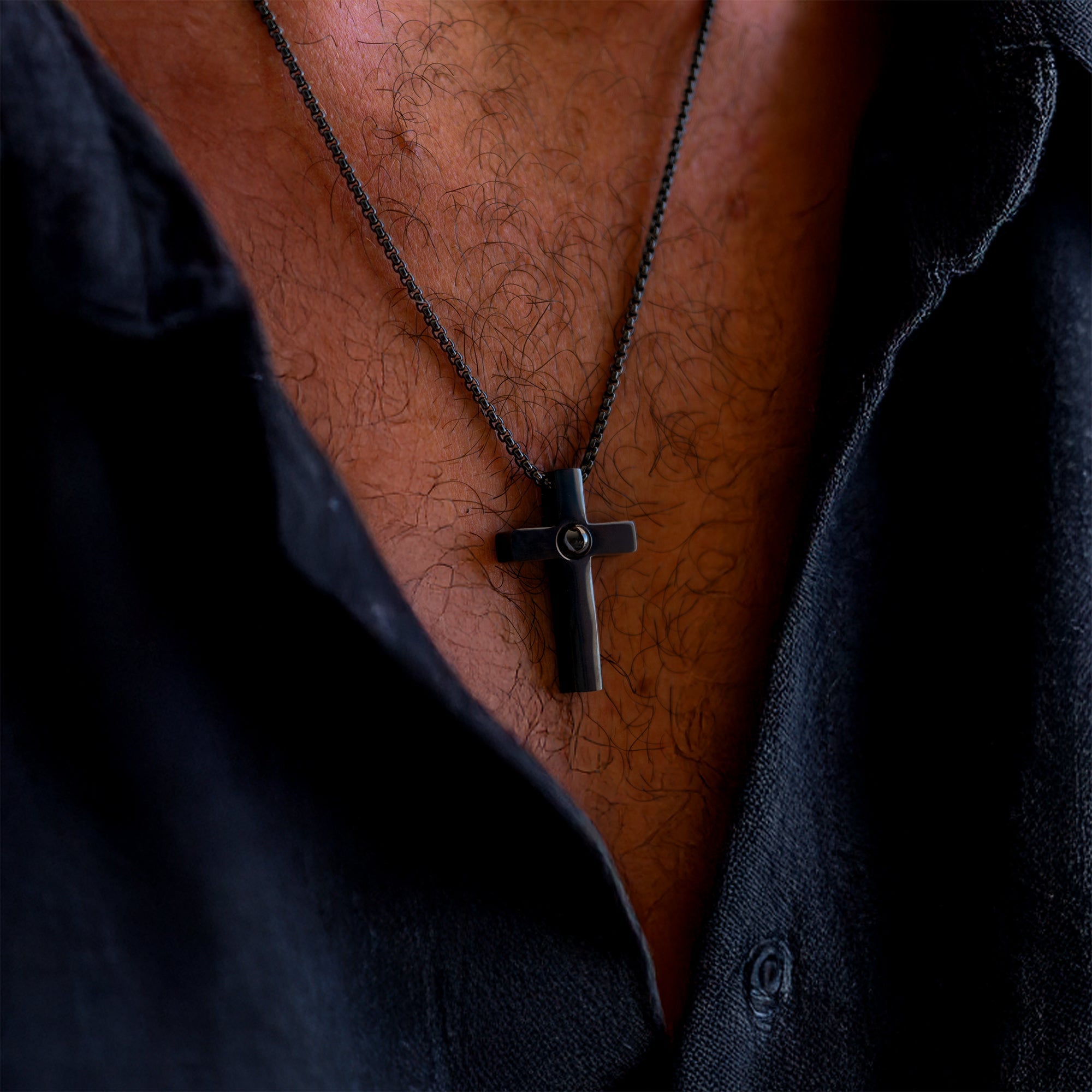 Photo Necklace with Your Own Photo - Cross
