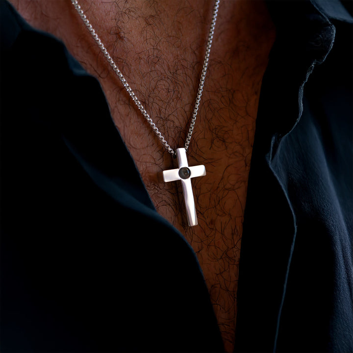 Photo Necklace with Your Own Photo - Cross