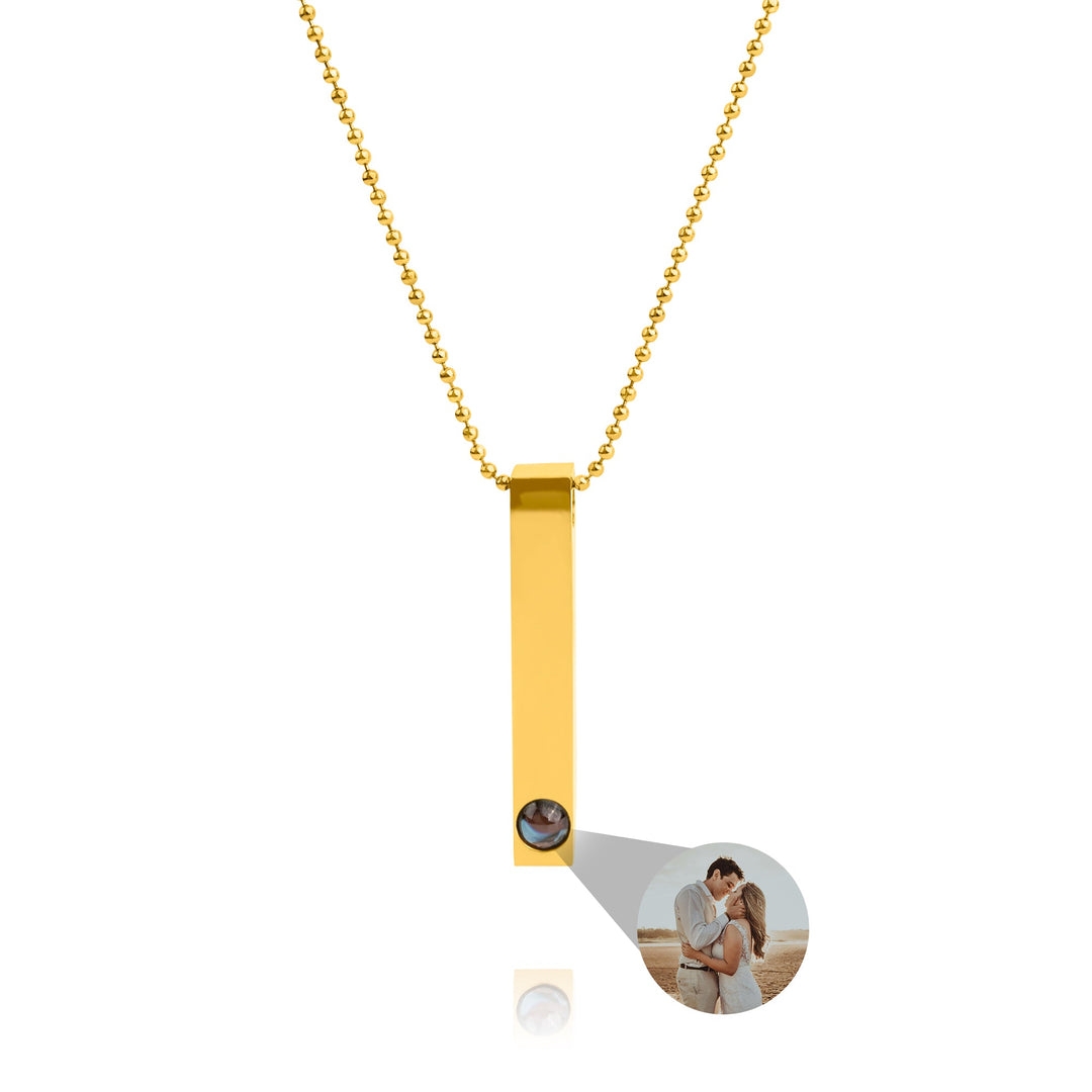 Photo Necklace with Your Own Photo - Stick Ball Chain