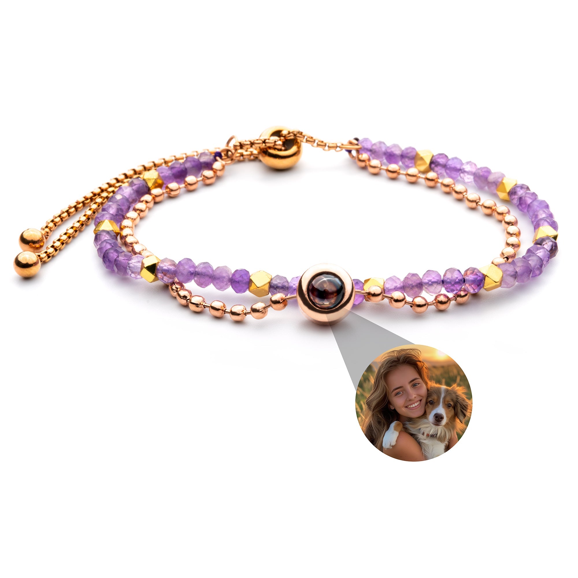 Photo Bracelet with Your Own Photo - Crystal